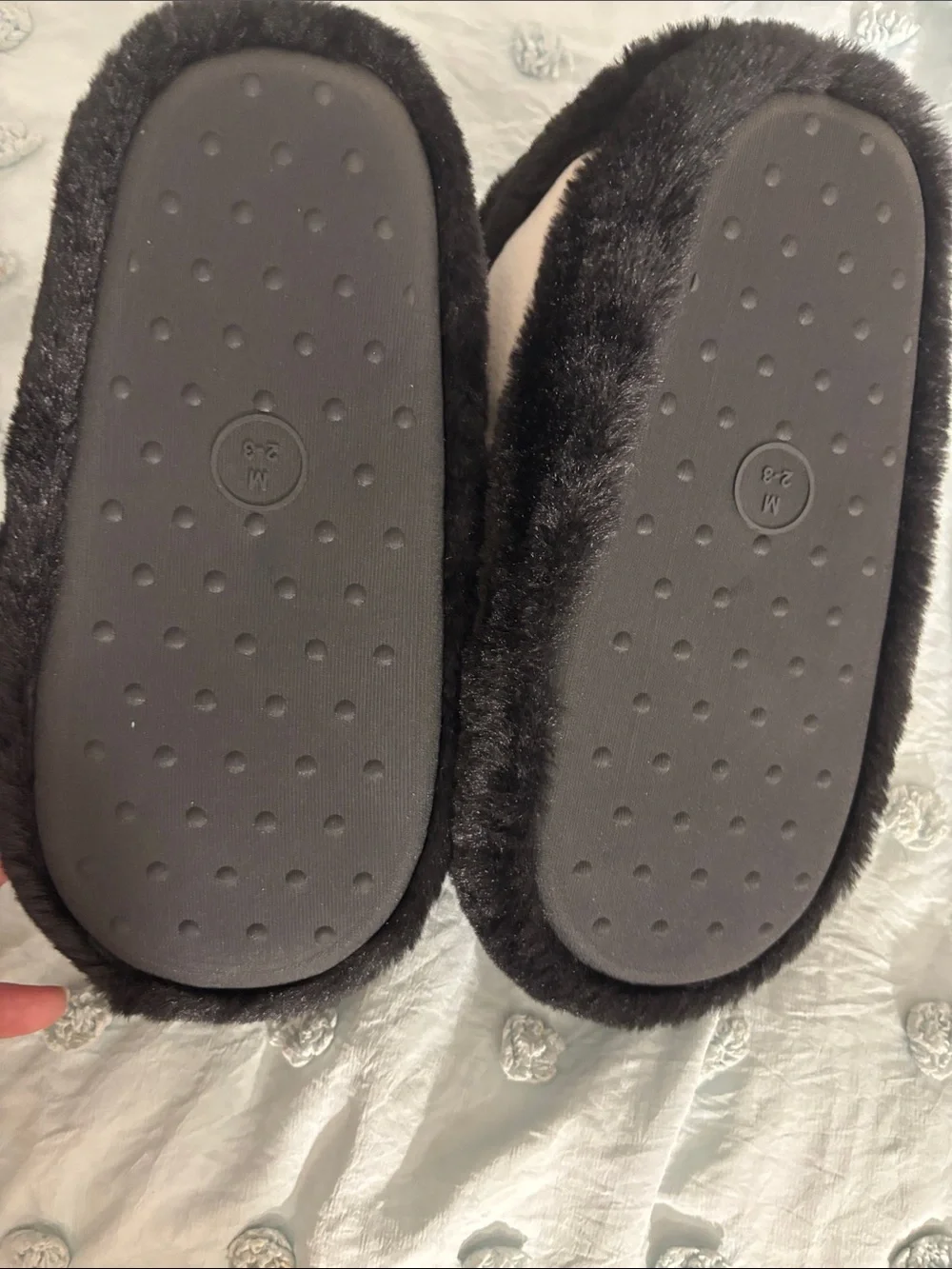 Cat & Jack Black and White Plush Slipper Sneakers